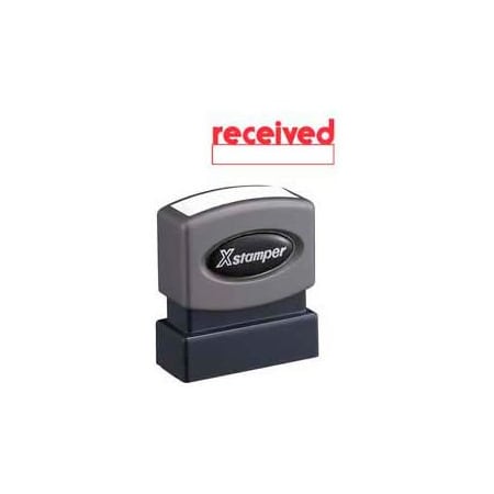 Xstamper® Pre-Inked Message Stamp, RECEIVED, 1-5/8 X 1/2, Red